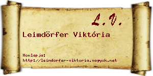 Leimdörfer Viktória névjegykártya